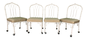 Metal Cathedral Style Fretwork Dining Chairs, Set of 4