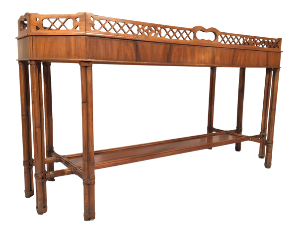 Metal Faux Bamboo Console Table