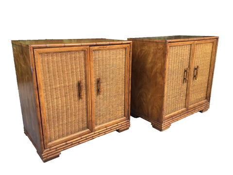 Mid Century Bamboo and Rattan Cabinets