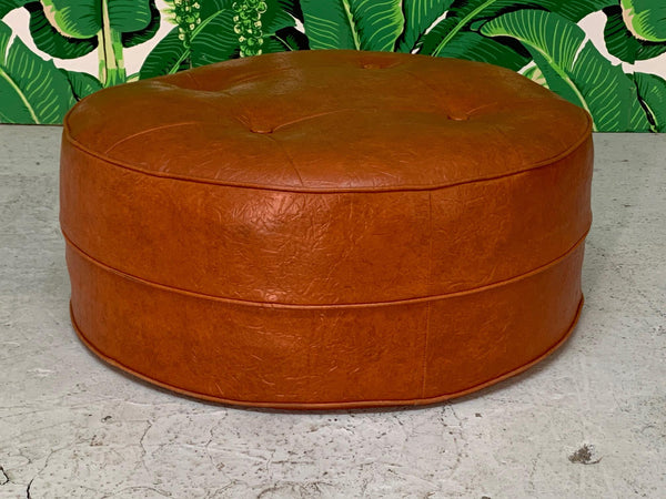 Mid Century Round Hassock or Footstool side view