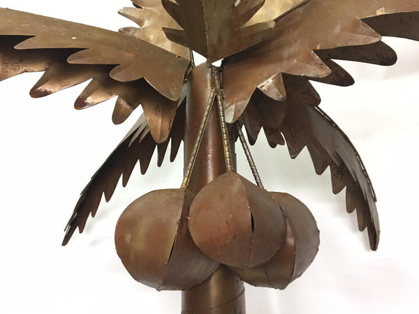 Monumental Metal Palm Tree Sculpture close up