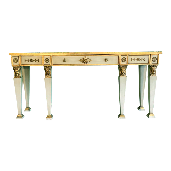 Neoclassical Revival Breakfront Carved Console Table
