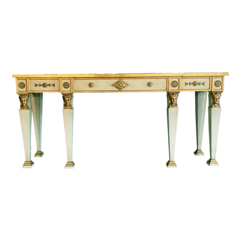 Neoclassical Revival Breakfront Carved Console Table