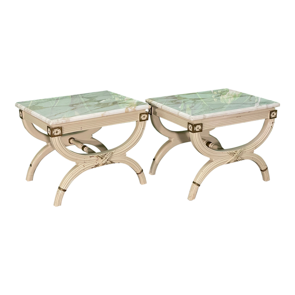 Neoclassical Revival Dorothy Draper Style End Tables or Footstools