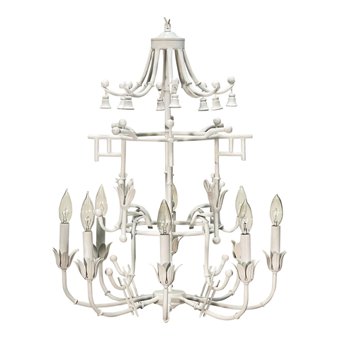 Pagoda Form Faux Bamboo 8 Arm Chandelier