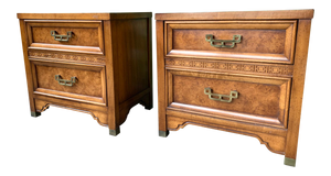 Pair of Burl Nightstands by Henry Link From the Mandarin Collection