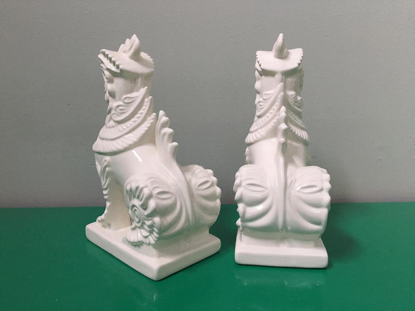 Pair of Ceramic Chinese Foo Dogs Bookends