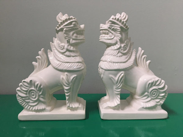 Ceramic Chinese Foo Dogs Bookends