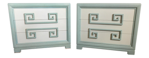Pair of Kittinger Greek Key Three-Drawer Dressers