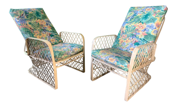 Pair of Russell Woodard Spun Fiberglass Adjustable Lounge Chairs