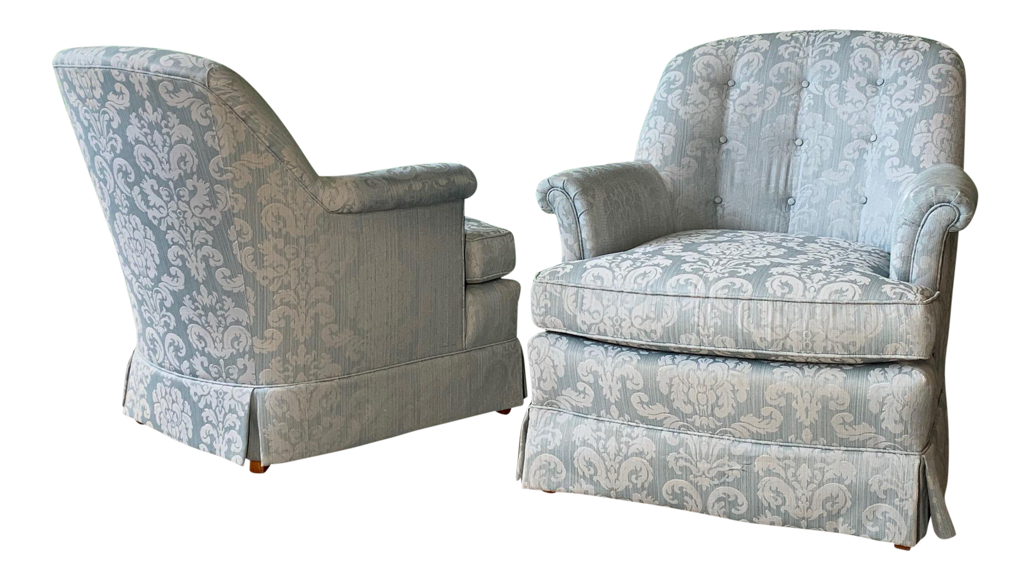 Pair of Swivel Club Chairs by Henredon