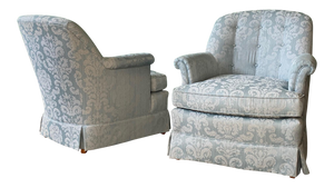 Pair of Swivel Club Chairs by Henredon