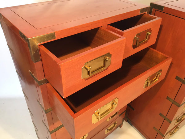 Vintage Rosewood Campaign Dresser drawers