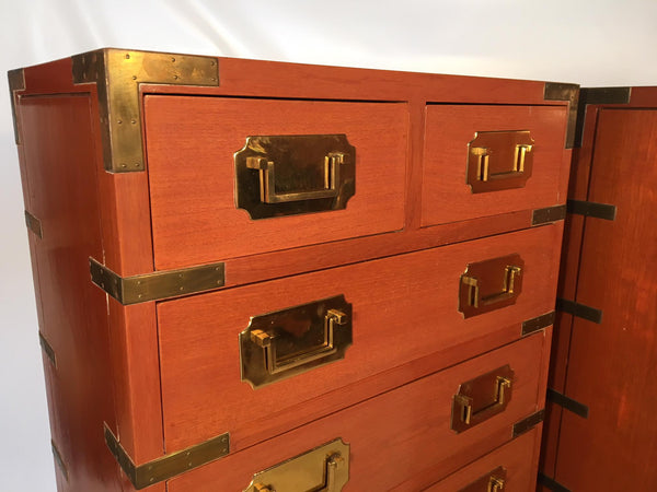Vintage Rosewood Campaign Dressers close up