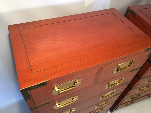 Vintage Rosewood Campaign Dressers top view