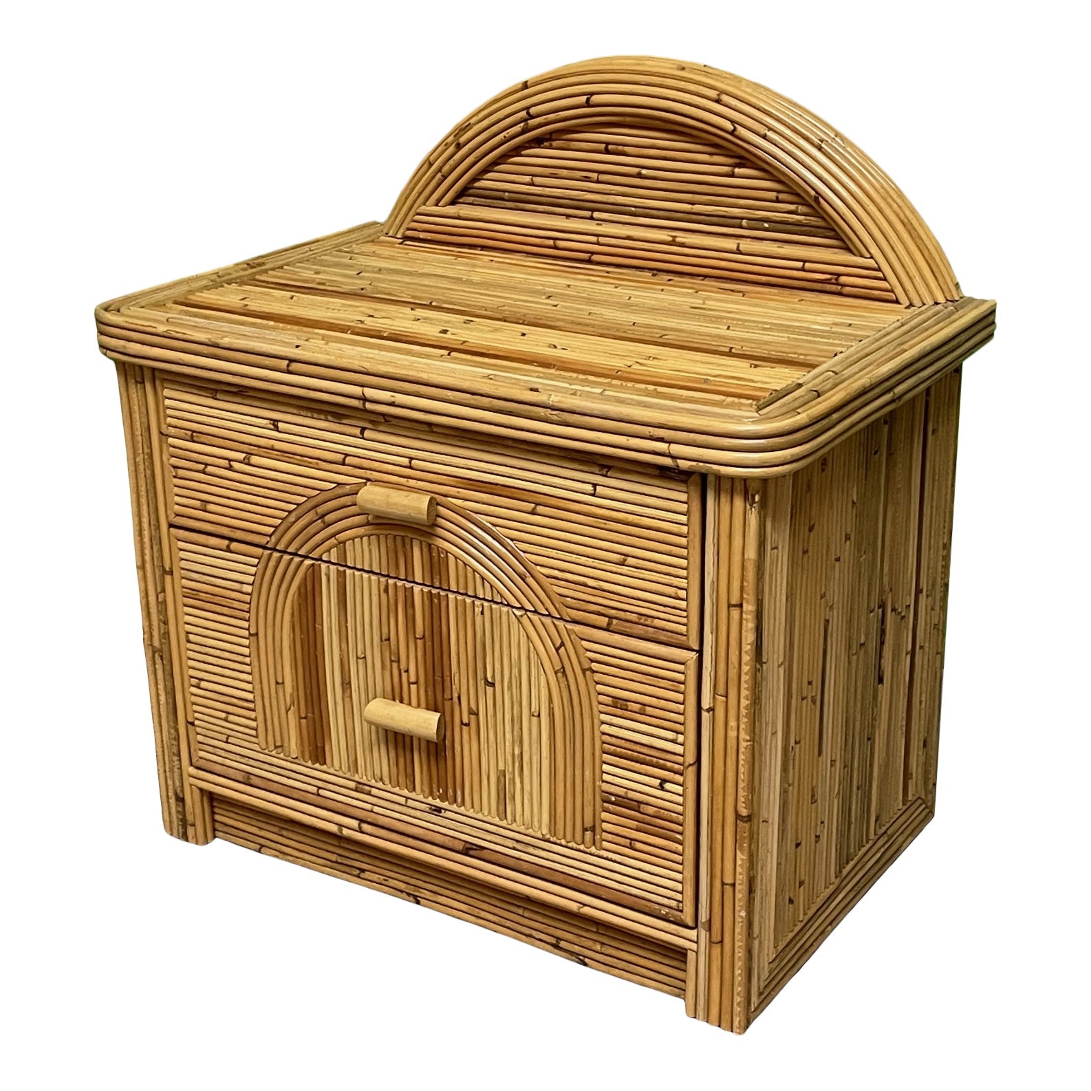 Pencil Reed Nightstand in the Manner of Gabriella Crespi