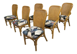 Pencil Reed Rattan and Cane Dining Chairs