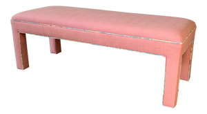 Pink Upholstered Bench Seat Circa 1980s