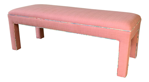 Pink Upholstered Bench Seat Circa 1980s