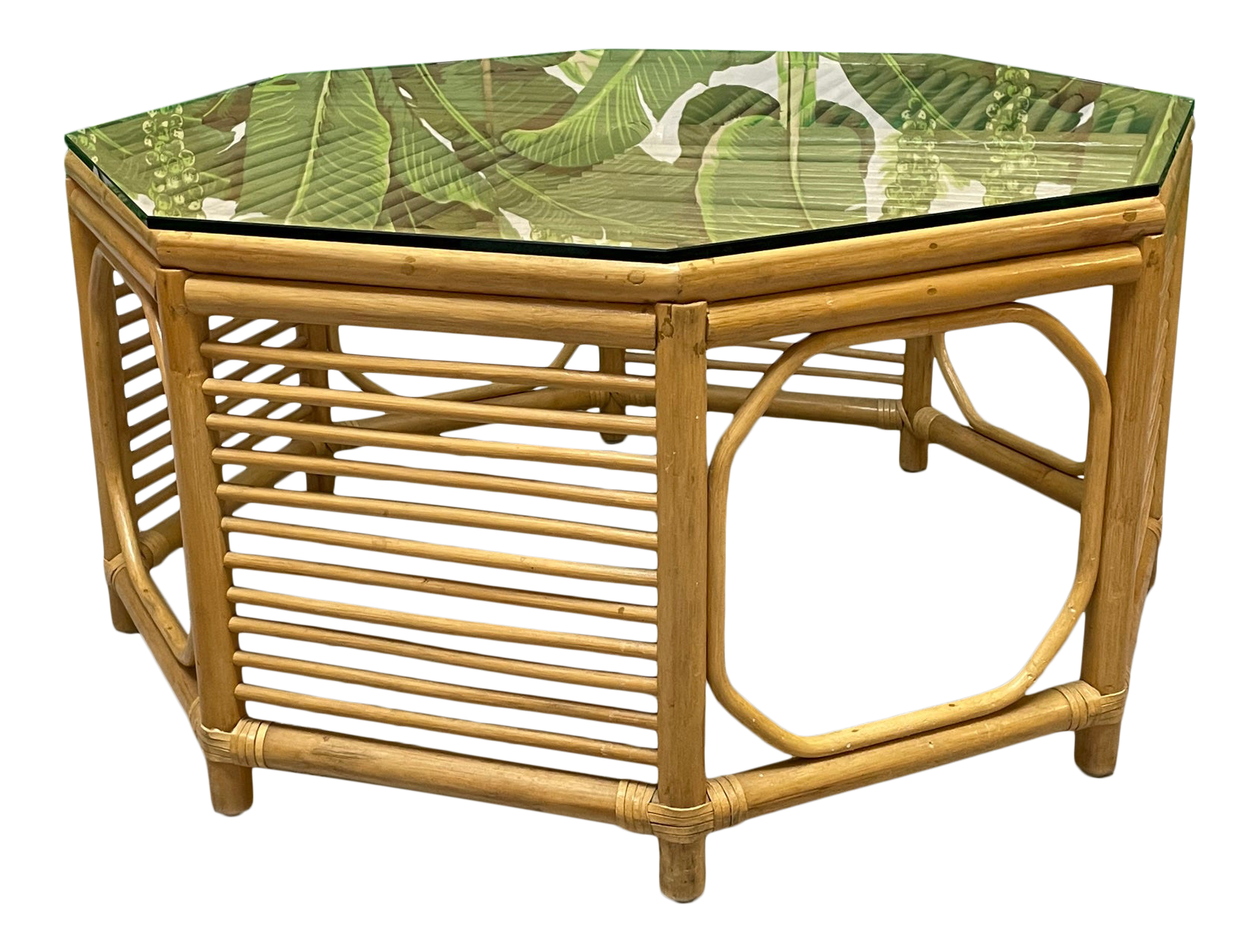 Rattan Albini Style Octagonal Coffee Table