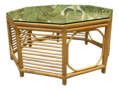 Rattan Albini Style Octagonal Coffee Table