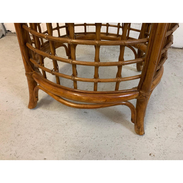 Rattan and Brass Dining Set, Table and 4 Chairs lower view