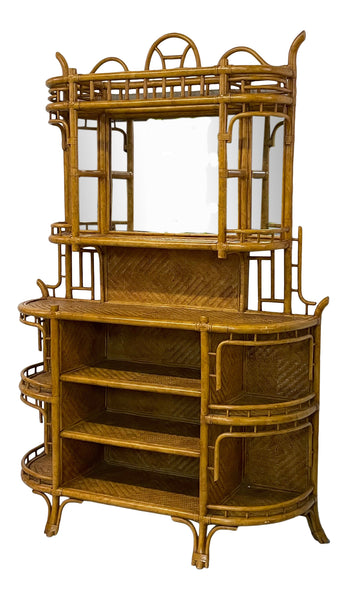 Rattan and Wicker Étagère by Maitland Smith