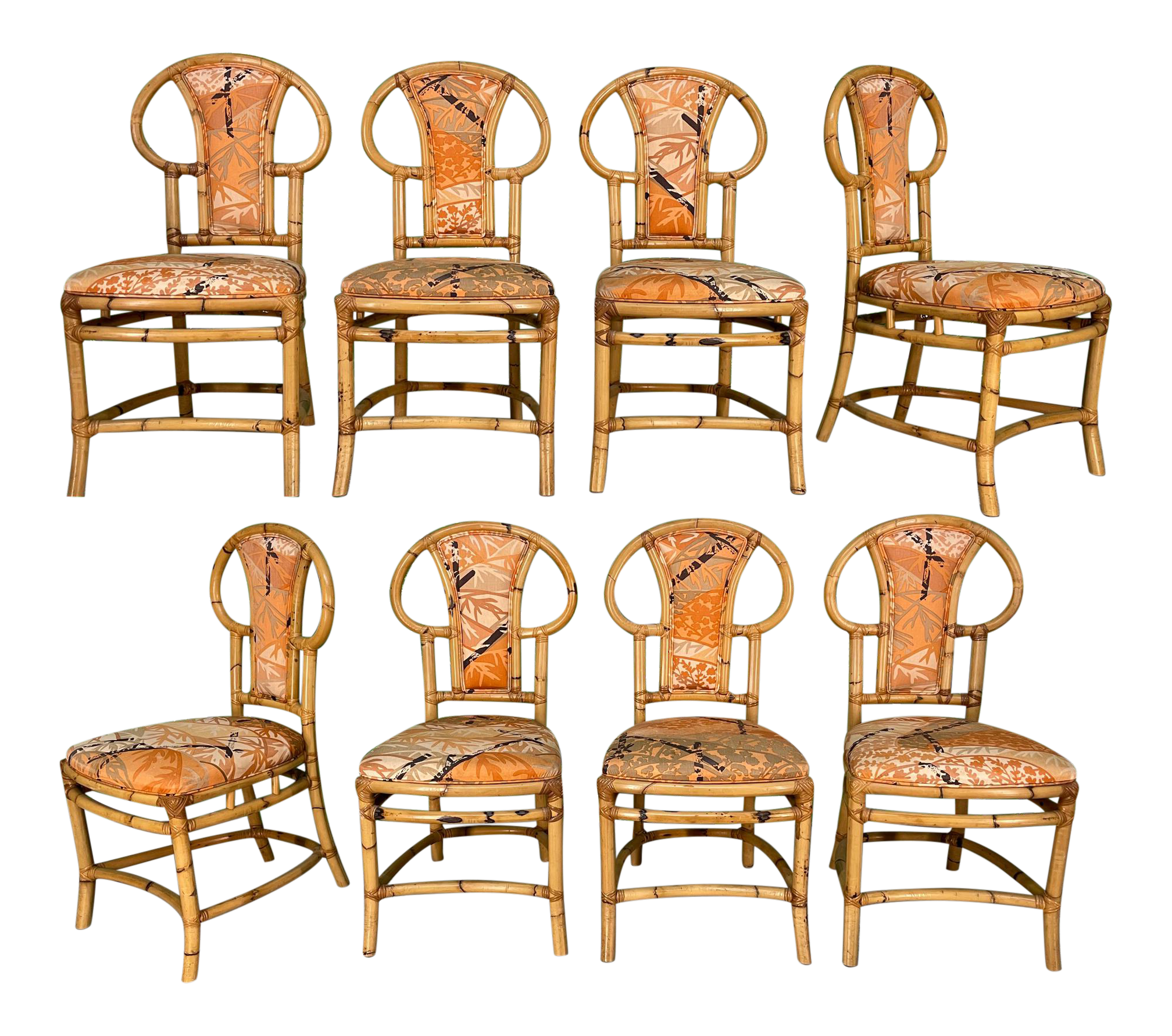 Rattan Bentwood Dining Chairs by Henry Olko, Set of 8