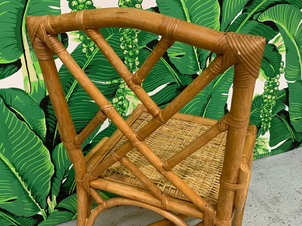 Rattan Chinese Chippendale Dining Chairs, Set of 6 close up