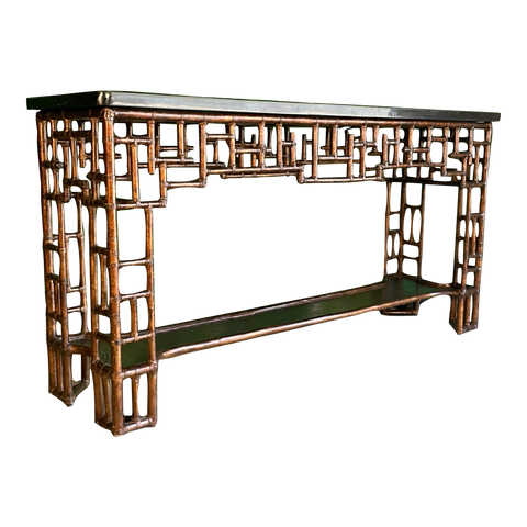 Rattan Chinoiserie Console Table by Lexington