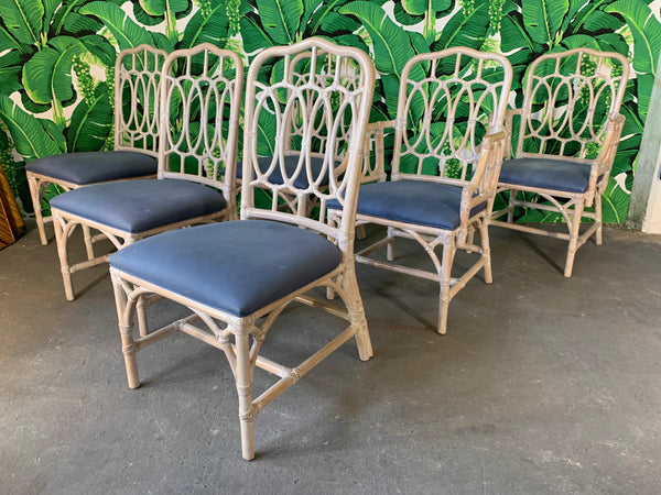 Rattan Loop Back Dining Chairs by Lexington - Set of Six group view