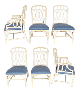 Rattan Loop Back Dining Chairs by Lexington - Set of Six