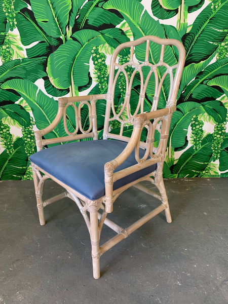 Rattan Loop Back Dining Chairs by Lexington - Set of Six close up