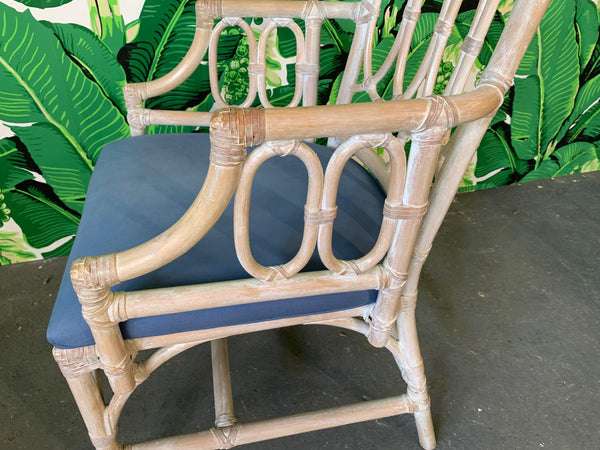 Rattan Loop Back Dining Chairs by Lexington - Set of Six side view