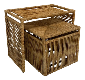 Rattan Rope Wrapped Nesting Tables