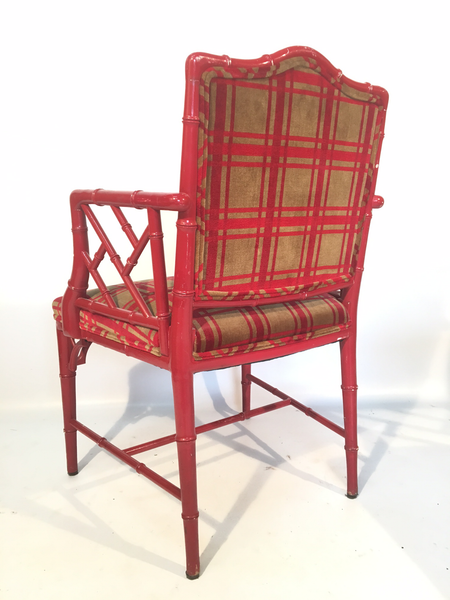 Faux Bamboo Chippendale Dining Arm Chair rear