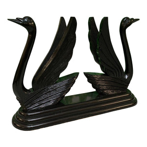 Sculptural Black Swan Statue Console Table