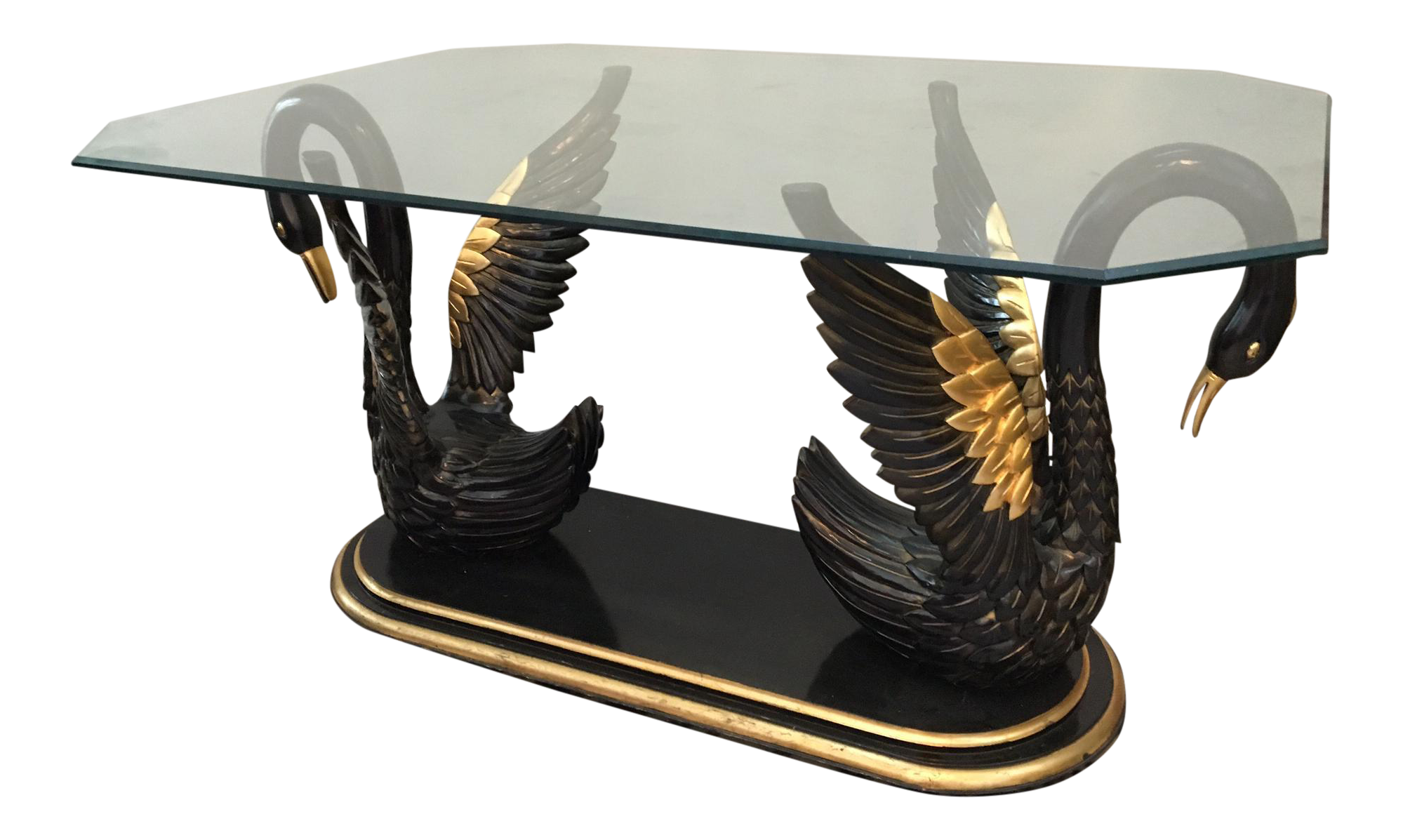 Sculptural Black Swan Statue Dining Table