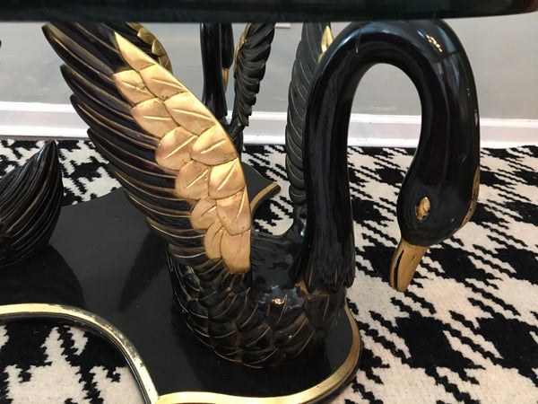 Sculptural Carved Swan Coffee Table close up