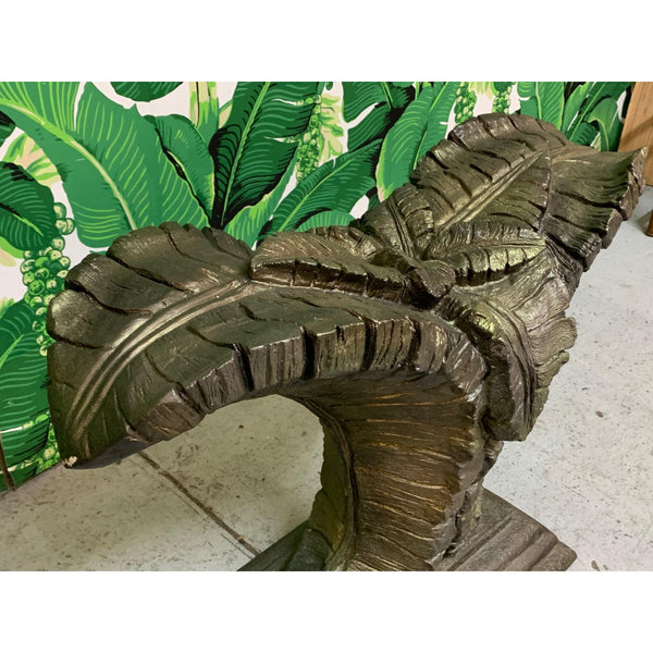 Sculptural Palm Leaf Console Table After Serge Roche & Dorothy Draper close up
