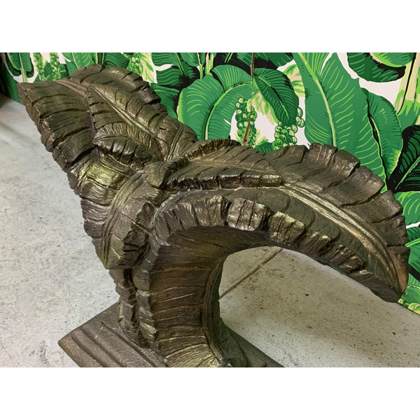 Sculptural Palm Leaf Console Table After Serge Roche & Dorothy Draper top view