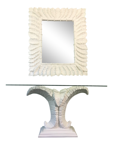 Dorothy Draper Console Table and Mirror