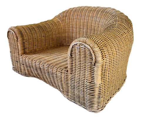 Sculptural Wicker Chair in the Manner of Michael Taylor