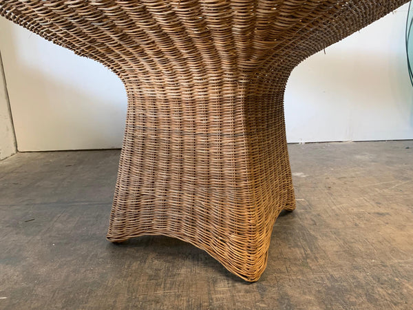 Sculptural Wicker Dining Set, Table and Four Chairs