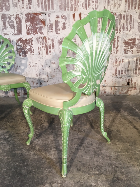 Set of Four Shell Back Grotto Chairs in Cast Aluminium by Brown Jordan