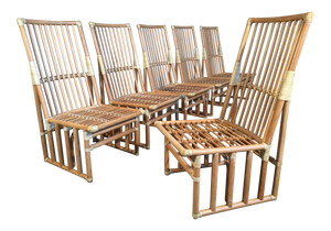 Set of Six Bamboo Dining Chairs by Kipp Stewart for Summit Furniture