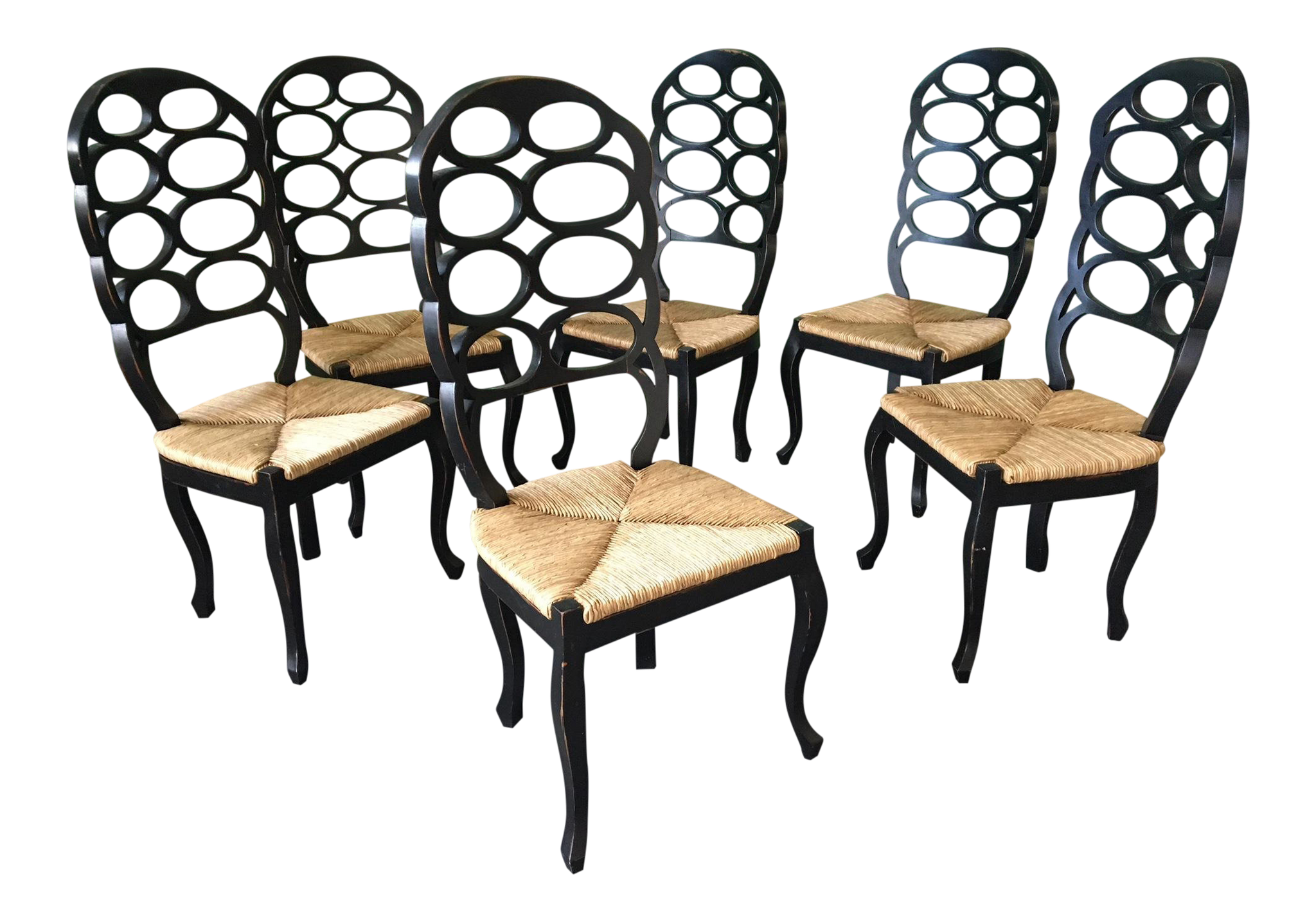 Set of Six Loop Back Dining Chairs in the Manner of Frances Elkins