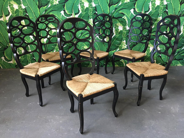 Loop Back Dining Chairs in the Manner of Frances Elkins
