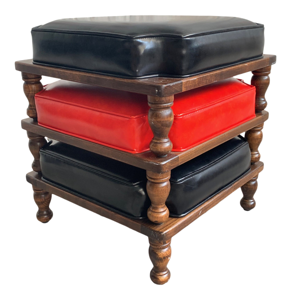 Set of Three Stackable Footstools by Ethan Allen