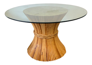 Sheaf of Wheat Bamboo Pedestal Dining Table by McGuire